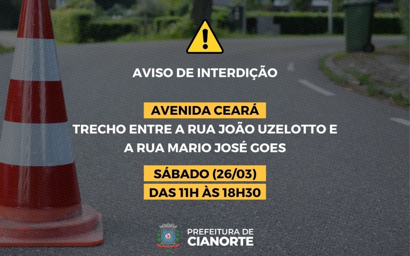 Imagem Avenida Ceará terá trecho interditado neste sábado