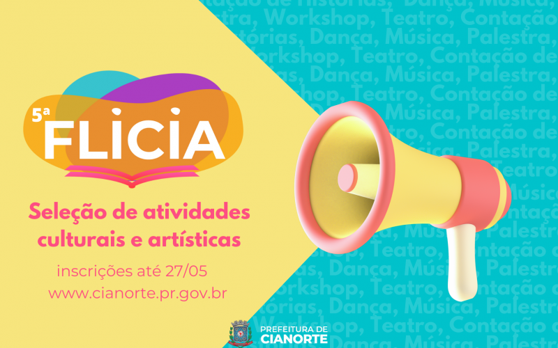 Imagem Inscrições para atividades culturais e artísticas da FLICIA terminam na sexta-feira