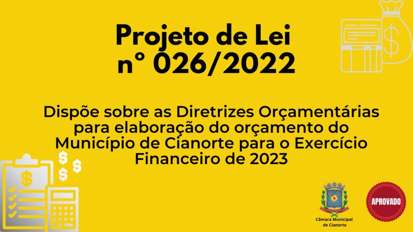 Imagem LDO 2023 passa pela votação em segundo turno em Cianorte