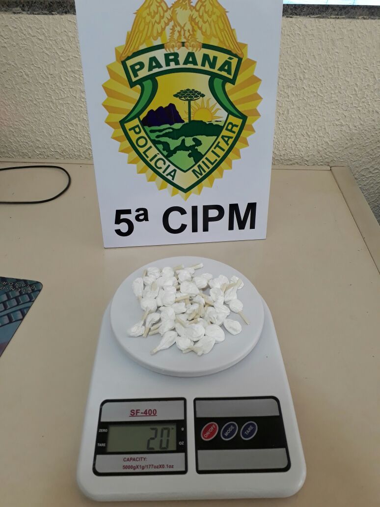 Imagem Polícia apreende 45 bucha de cocaína em Cianorte