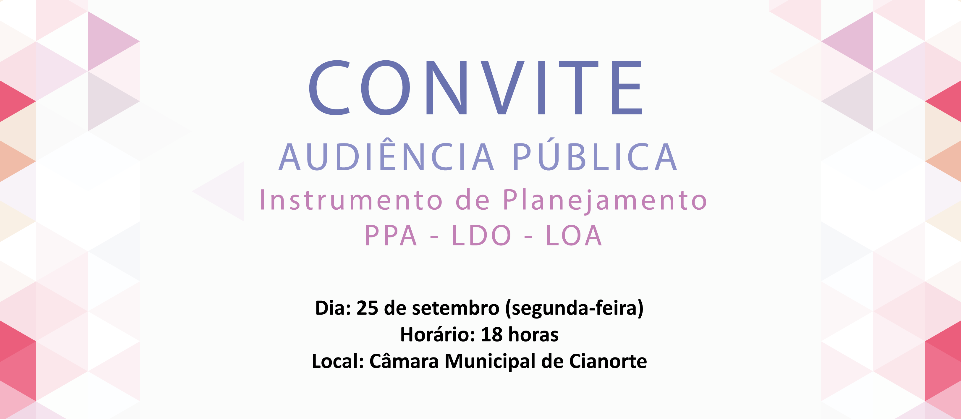 Imagem Prefeitura convida população a participar de audiência pública