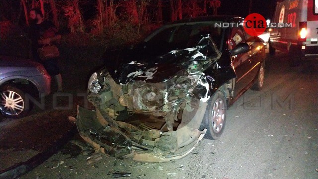 Imagem Acidente entre Corsa e Peugeot deixa cinco feridos na PR-498 em São Tomé