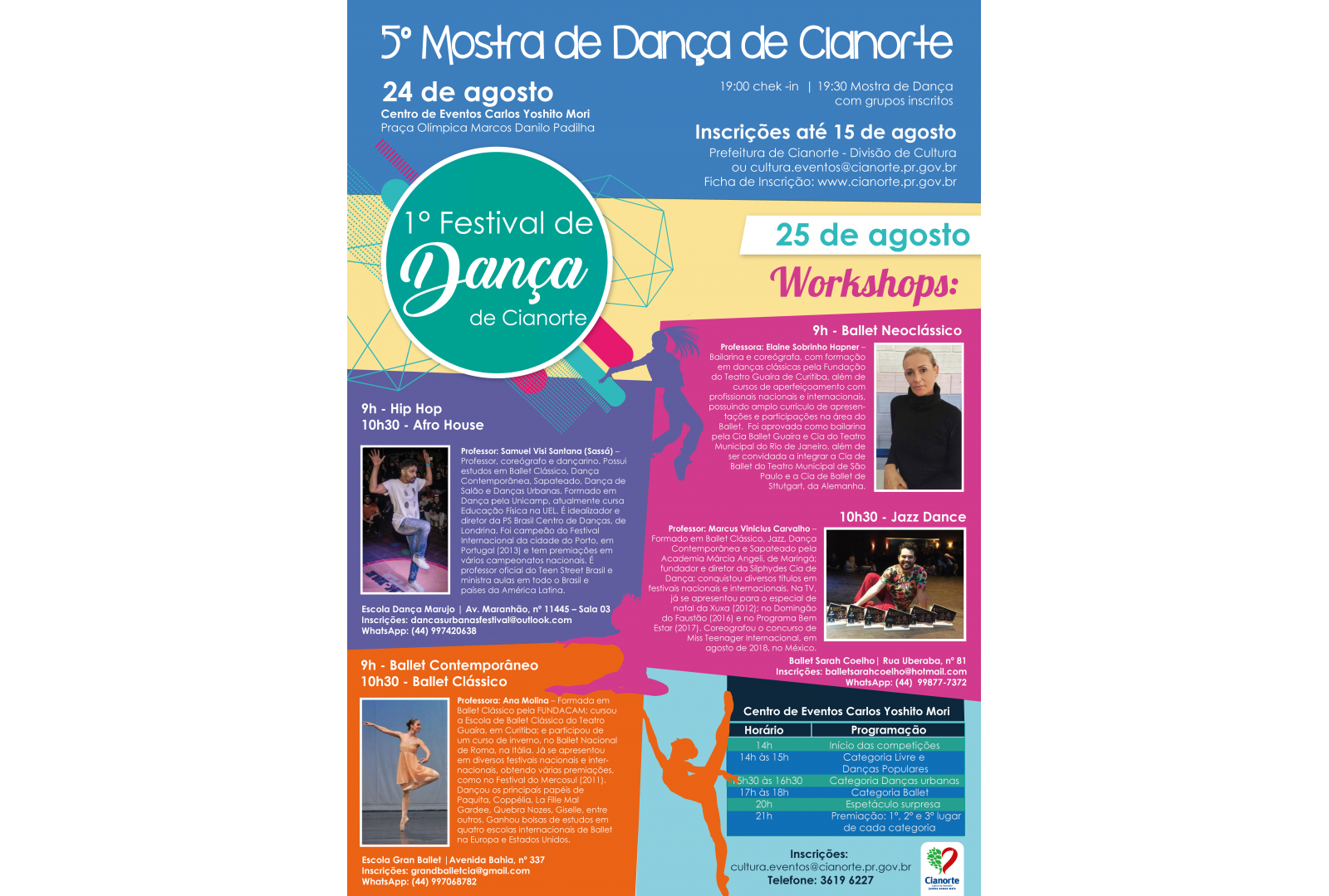 Imagem INSCRIÇÕES PARA O 1º FESTIVAL DE DANÇA DE CIANORTE TERMINAM NESTA QUARTA-FEIRA