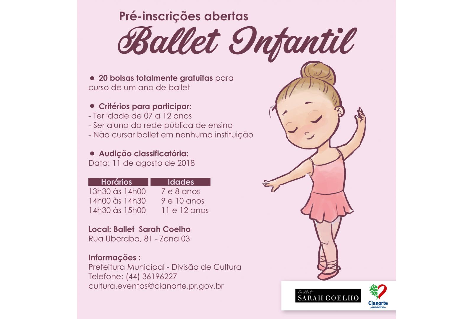 Imagem AULAS GRATUITAS DE BALLET ESTÃO COM PRÉ-INSCRIÇÕES ABERTAS