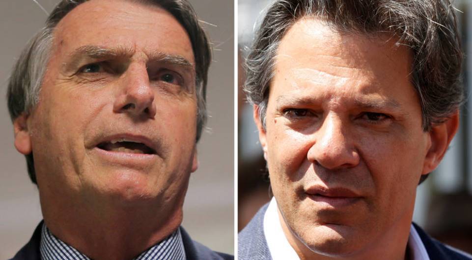 Imagem Bolsonaro tem 59% dos votos válidos e Haddad, 41%, aponta Ibope