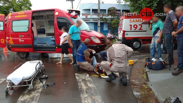 Imagem Colisão entre motoneta e Fiorino deixa passageira da Biz ferida em Cianorte