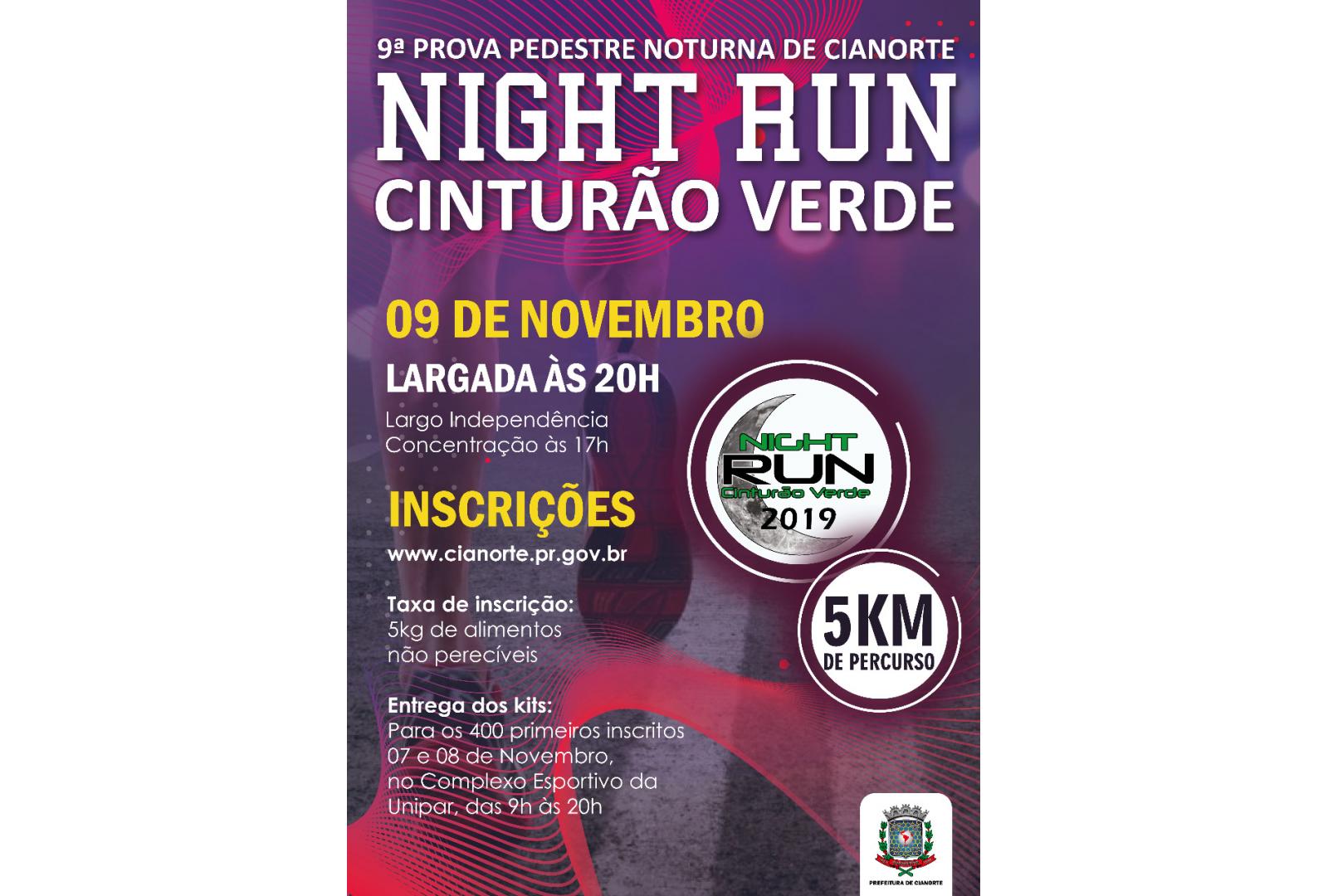 Imagem INSCRIÇÕES PARA A 9ª NIGHT RUN CINTURÃO VERDE COMEÇAM NESTA QUARTA-FEIRA