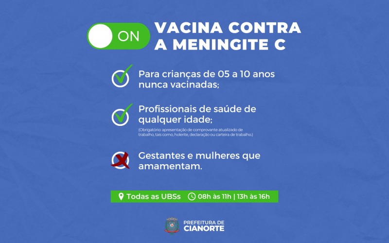 Imagem Vacina contra meningite está disponível para crianças e profissionais da saúde