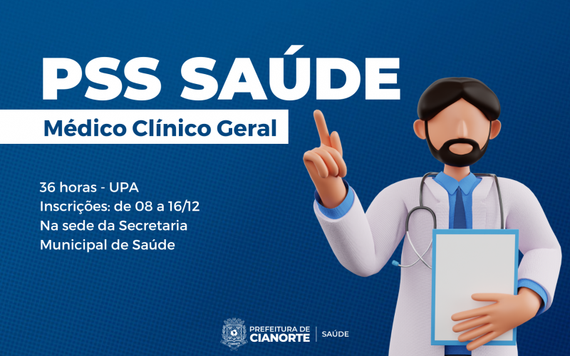 Imagem Secretaria de Saúde lança PSS para a contratação de médico para a UPA