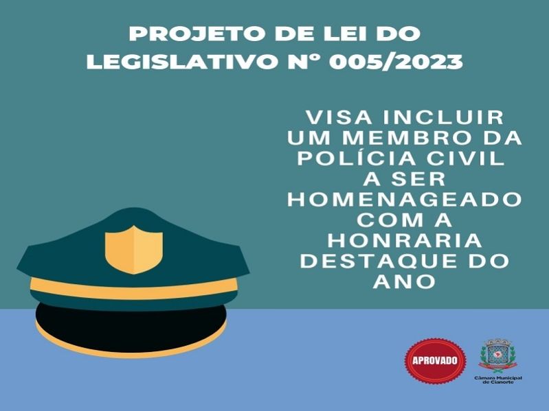 Imagem Polícia Civil passará a ser homenageada na Honraria Destaque do Ano