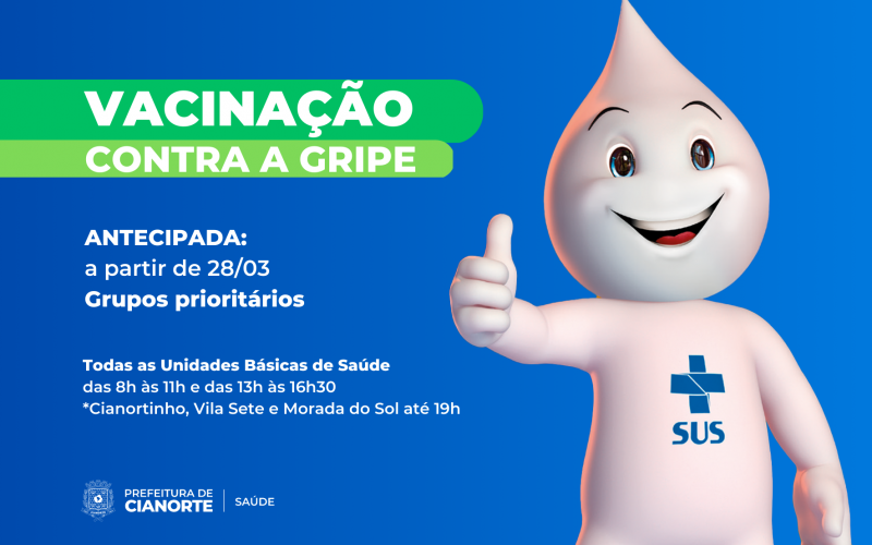 Imagem Vacinação contra a gripe começa nesta terça-feira em Cianorte