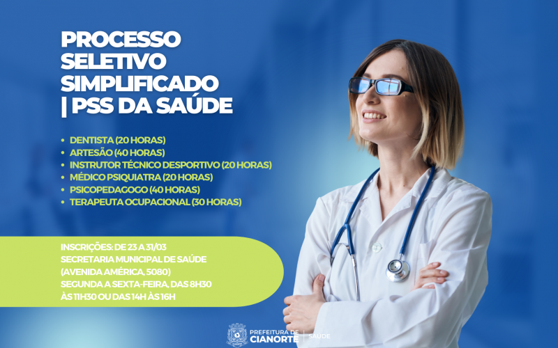 Imagem Secretaria Municipal de Saúde lança PSS para contratação de profissionais