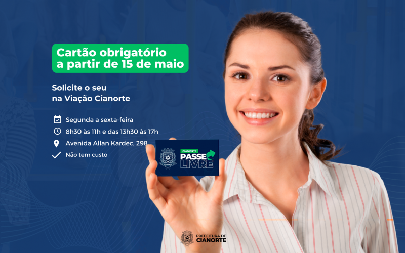 Imagem Cartão do Passe Livre será obrigatório a partir de 15 de maio