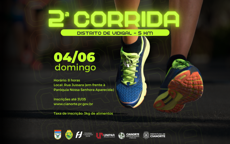 Imagem Inscrições para a Corrida de Vidigal começam nesta terça-feira