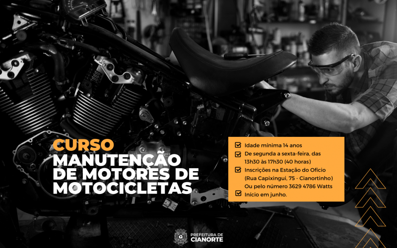 Imagem Curso de manutenção de motores de motocicletas está com vagas abertas