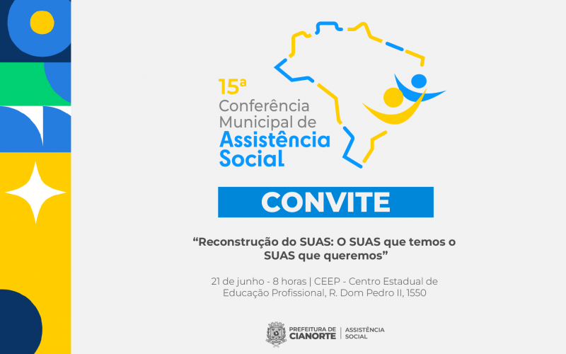 Imagem 15ª Conferência Municipal de Assistência Social será nesta quarta-feira