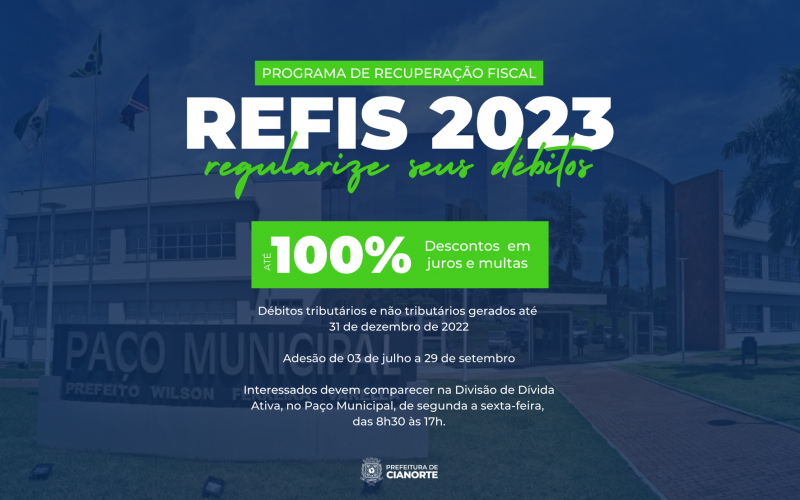 Imagem Prazo para adesão ao REFIS 2023 tem início hoje