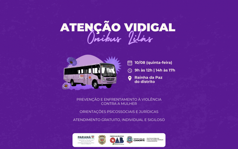 Imagem Ônibus Lilás atende em Vidigal nesta quinta-feira