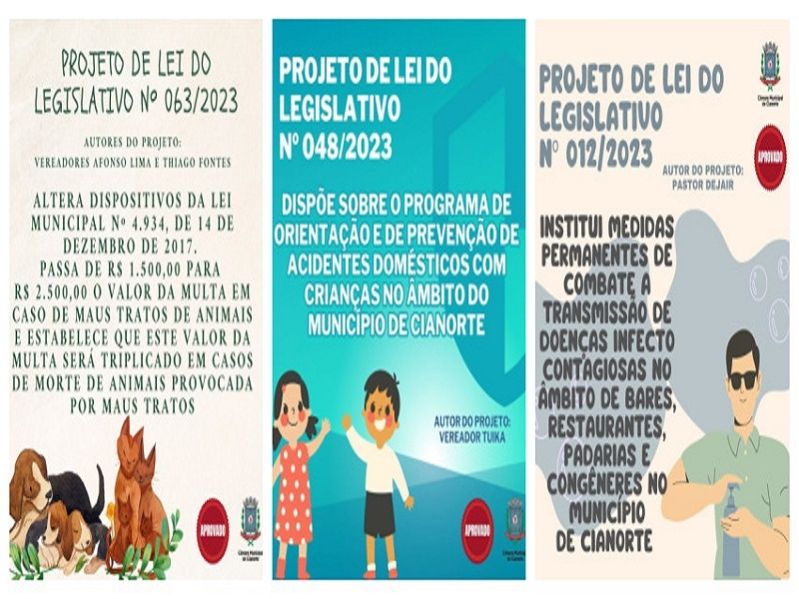 Imagem Três projetos do Legislativo têm aprovação na Câmara de Cianorte