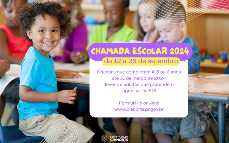Imagem Educação levanta demanda de crianças que completam 4, 5 ou 6 anos até março de 2024