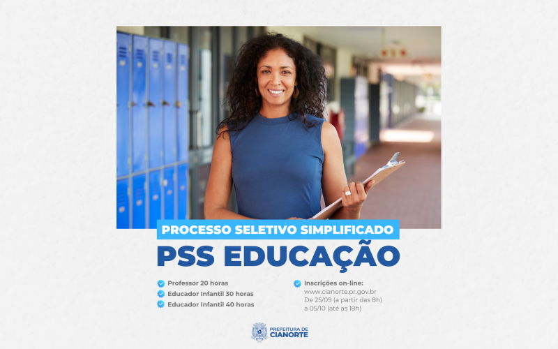 Imagem Prefeitura lança edital de PSS para professor e educador infantil