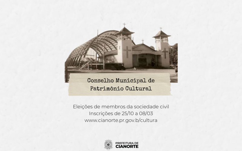 Imagem Conselho Municipal do Patrimônio Cultural convoca eleições de membros da sociedade civil
