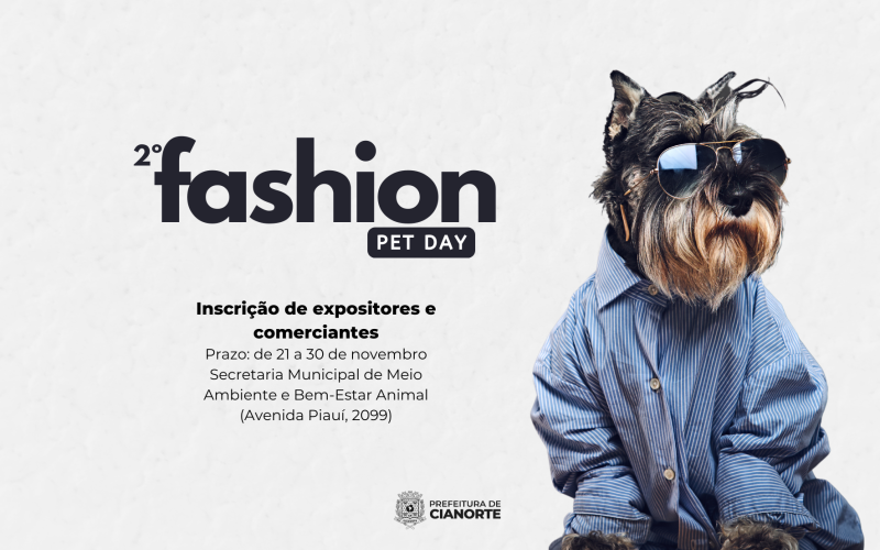 Imagem Prefeitura credencia pet shops e casas agropecuárias para o 2º Pet Fashion Day