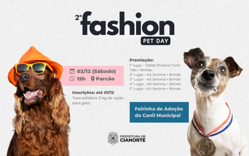 Imagem Estão abertas as inscrições para o 2º Fashion Pet Day