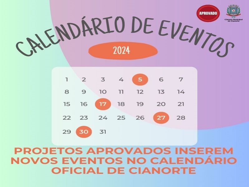 Imagem Eventos culturais e esportivos entram no Calendário Oficial do Município de Cianorte