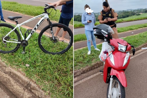 Imagem Adolescente em bicicleta fica ferido após ser atingido por moto, em Cianorte