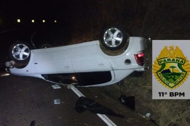 Imagem Motorista embriagado sofre acidente ao tentar fugir da polícia na PR-082