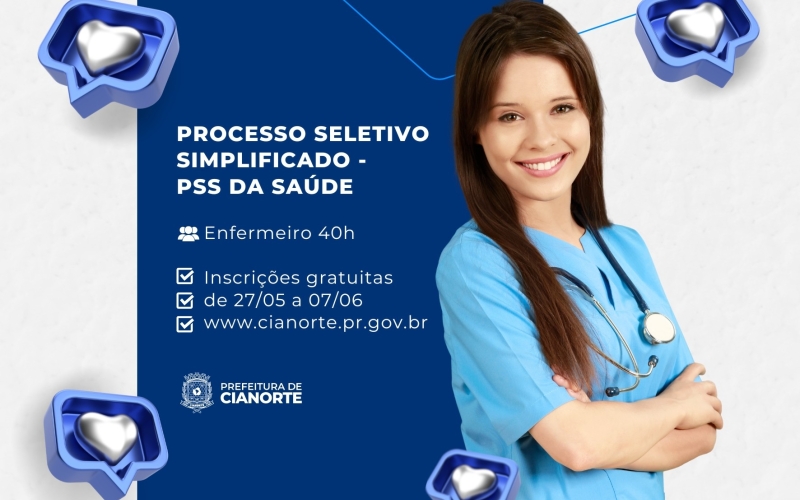 Imagem Secretaria Municipal de Saúde lança PSS para a contratação de enfermeiro