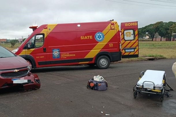 Imagem Motociclista sem CNH fica ferida em acidente em Cianorte