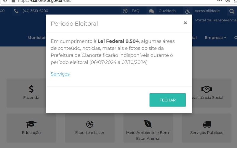 Imagem Site e redes sociais da Prefeitura são ajustados para o período eleitoral