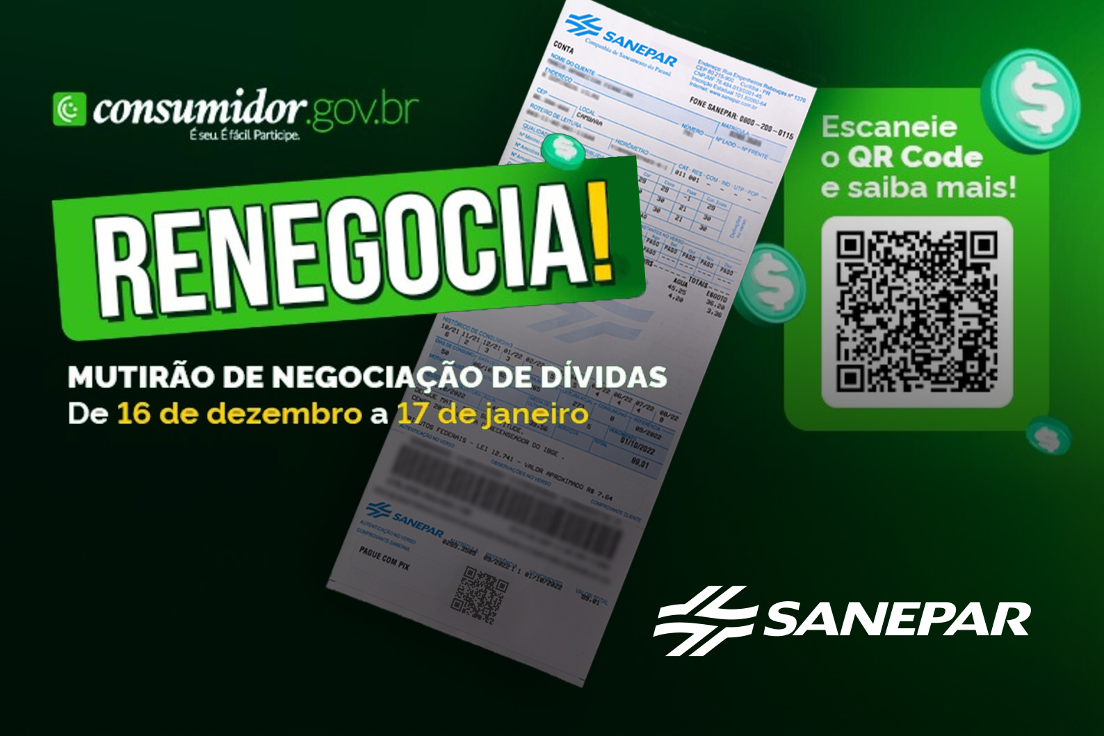 Imagem Sanepar participa de mutirão nacional para consumidores regularizarem débitos