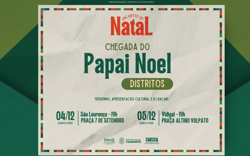 Imagem Papai Noel vai a São Lourenço nesta quarta-feira