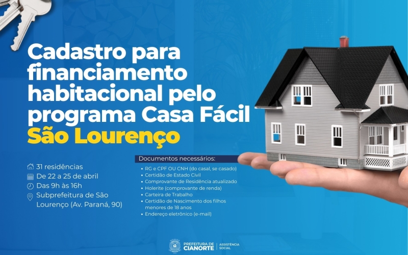 Imagem Prefeitura cadastra interessados em adquirir casa no Residencial São Lourenço II
