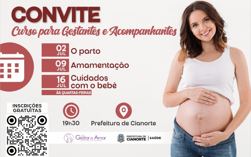 Imagem Abertas as inscrições de curso para gestantes e acompanhantes