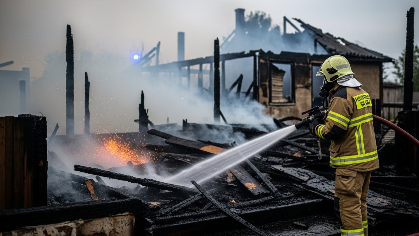 Imagem Susto em Indianópolis: Incêndio destrói residência e chamas atingem imóveis vizinhos