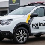 Viatura da Polícia Militar atendendo ocorrência de homem esfaqueado em Cianorte.
