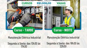 Painel elétrico industrial com ferramentas de manutenção - Curso gratuito em Indianópolis.